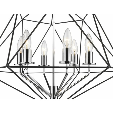 Z-Lite Geo 6 Light Chandelier, Matte Black 918-22MB-CH